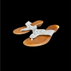 Women’s Italian Shoemaker’s Leather Floral Wedge Sandal size 7